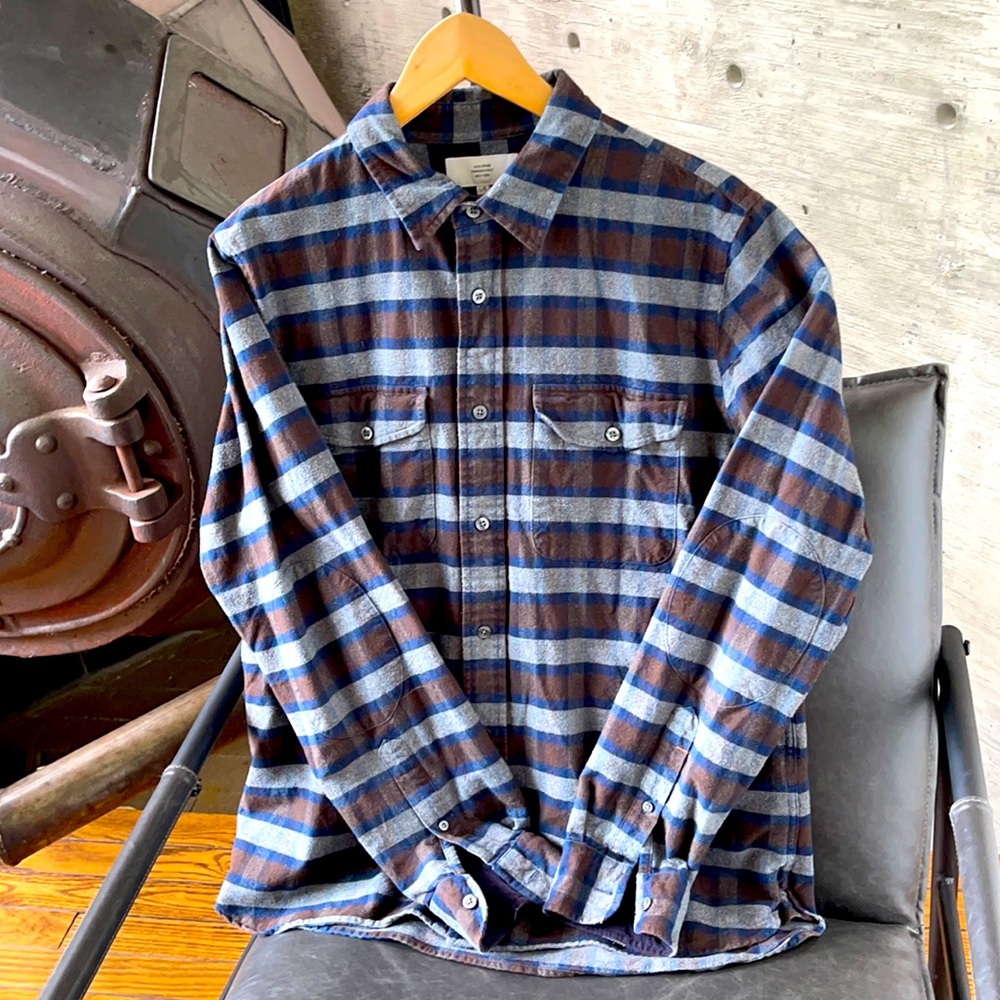 Jack Spade Flannel in Blue/Gray/Brown